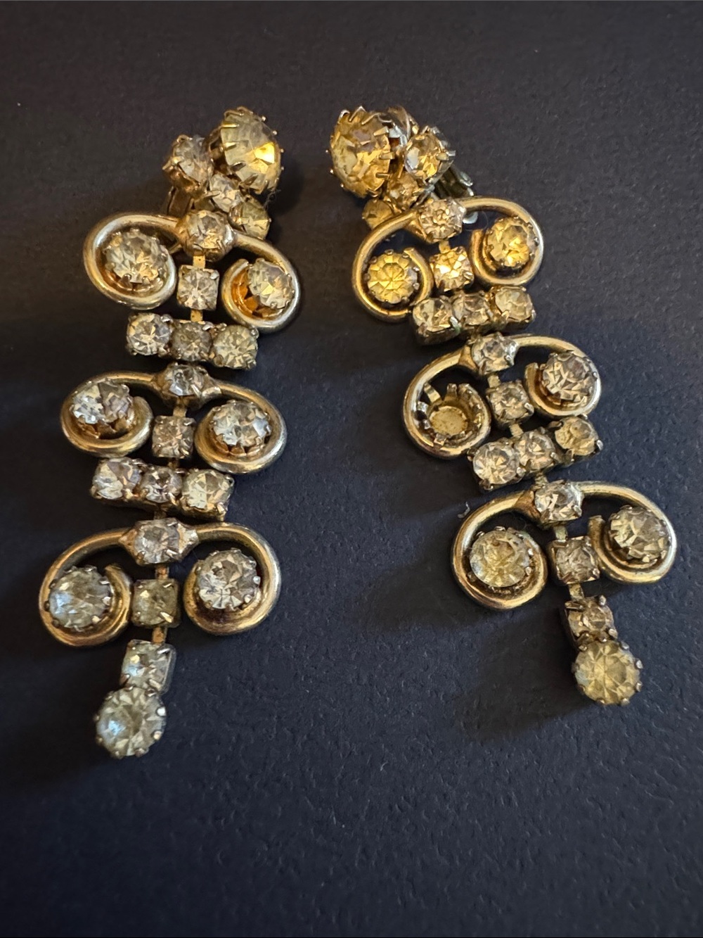 Sarah Coventry Gold-Tone Crystal Cascade Drop Earrings
